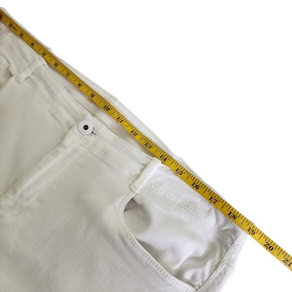J Jill Womens Authentic Fit Cropped Jeans Plus Size 16 White Denim Raw Hem Soft - Picture 12 of 15
